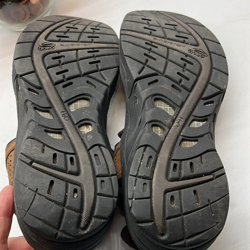 Abeo Brown Leather BIO System Sport Sandals Sz 9.5 Neutral. MS1331E